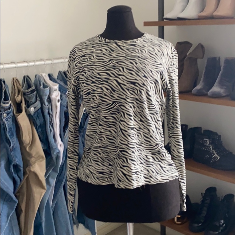 Zebra Print Long Sleeve Top